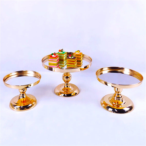 1 Tiers Mirror Top Cake Stand Rack Cake Holder Wedding Birthday Party Decor Gold