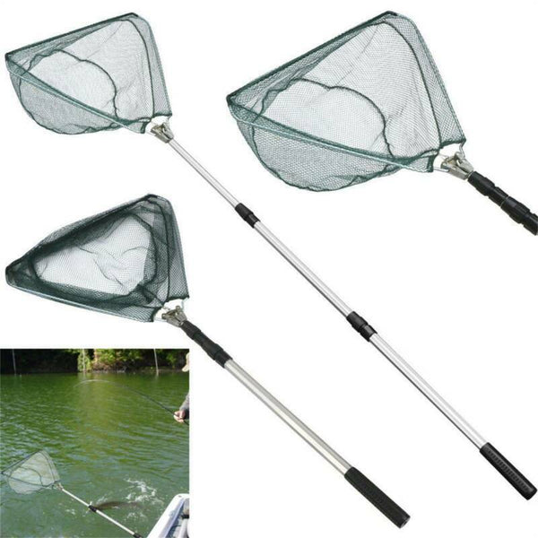 Telescopic Folding Aluminum Handle Fishing Landing Net 3 Section Extending Pole