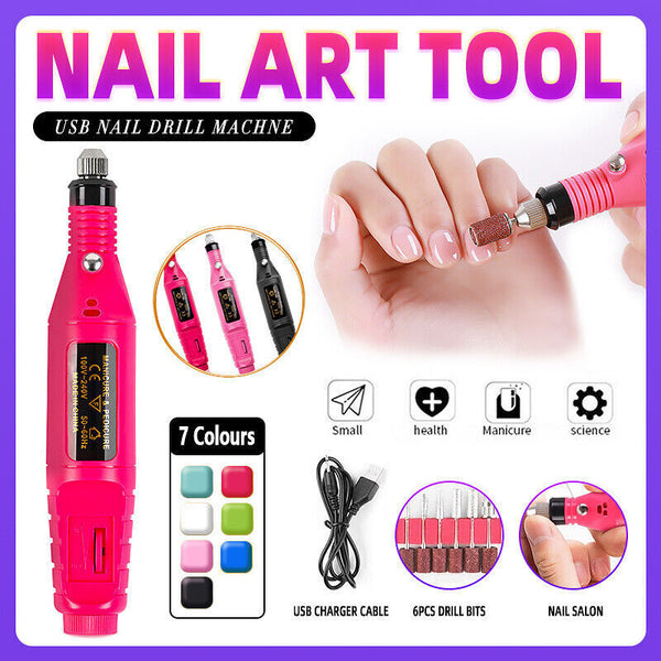 Electric Nail Drill File Tools Nail Machine Acrylic Art Manicure Pen Shaper Kit