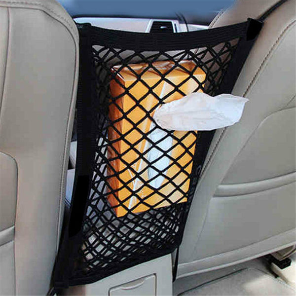 Universal Car Seat Elastic Mesh Net Trunk Cargo Luggage Storage Bag Holder Black