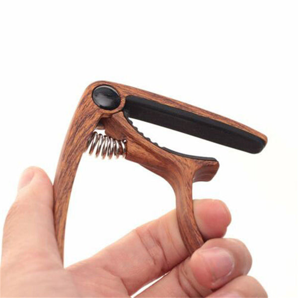 Alloy Quick Change Grain Clamp Key Capo Wood For Acoustic Electric Guitar Bass A