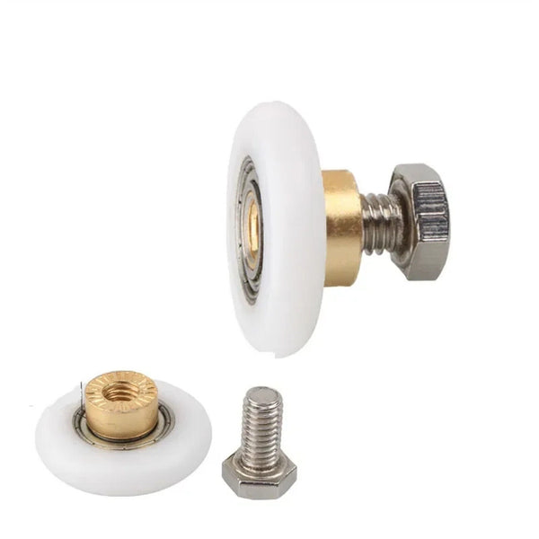 4pcs Shower Room Pulley Bathroom Sliding Glass Door Wheels Nylon-Copper Roller