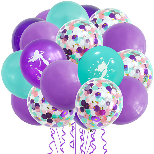 22/44X Mermaid Tail Balloons Set Party Supplies Kids Girls Birthday Decoration