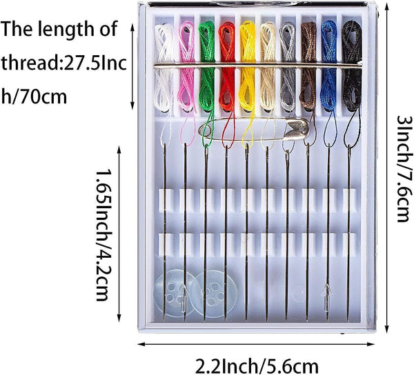 10PCS Portable Home and Travel Quick Fix Sewing Kit Pre Threaded Needle Kit