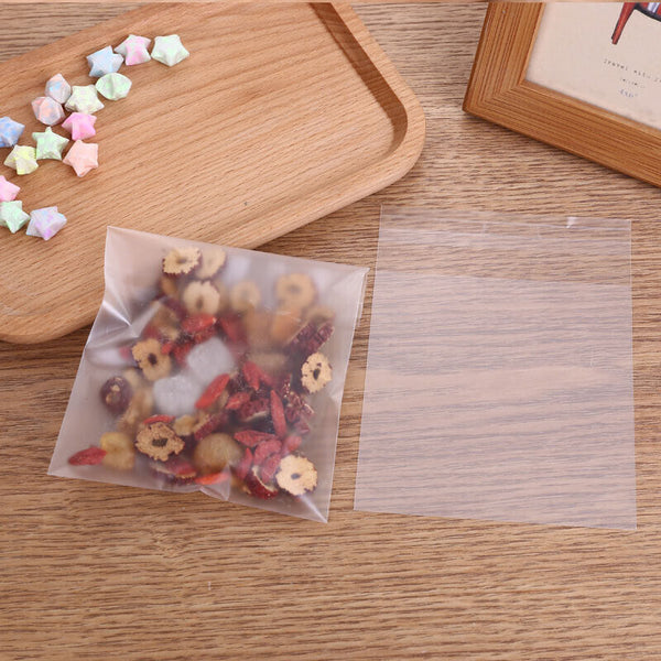 100X Clear Plastic Candy Packaging Bags Self Adhesive Cookie Biscuit Gift Bags