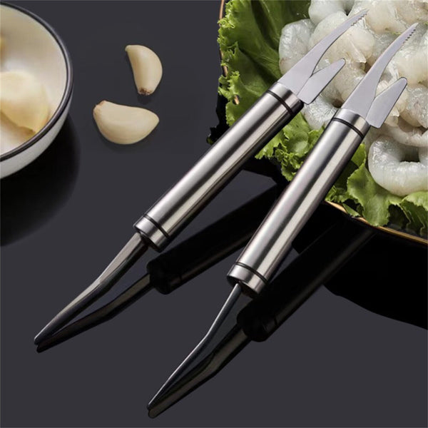 1/2X Shrimp Line Scale Multifunctional 5in1 Fish Maw Peeler Prawn Knife Kitchen