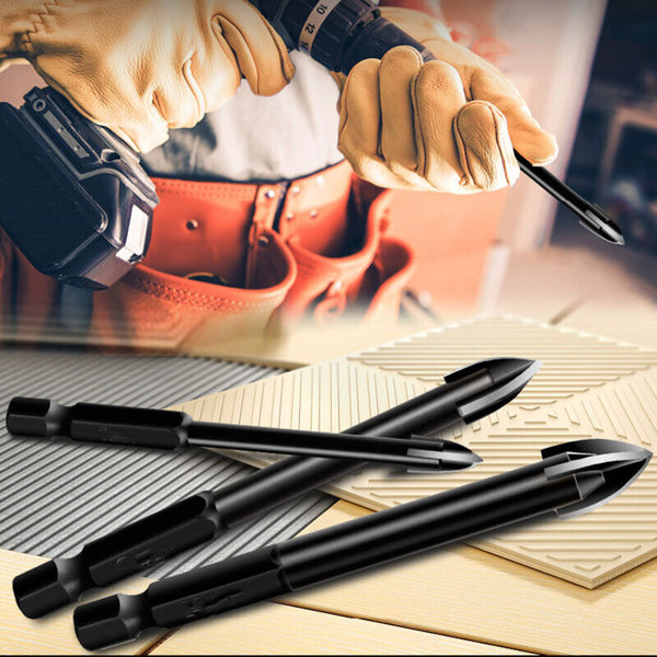 100X 6mmMarble Ceramic Glass Brick Tile Porcelain Drill Bit Hex Shank Spear Head