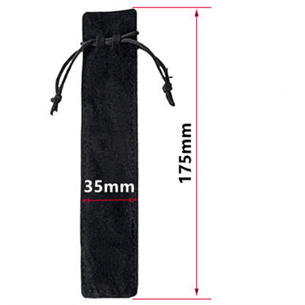 Black Velvet Pen Pouch Sleeve Holder Single Pen Bag Case Pencil Bag AU