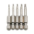 5 Pcs Magnetic Steel Triangle Head Screwdriver Bit 50mm S2 Steel 1/4 Hex Shank