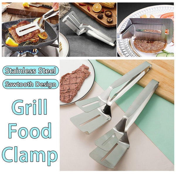 Barbecue Grill Food Clip Ice Tong Meat Salad Clamp Stainless Steel BBQ Tongs