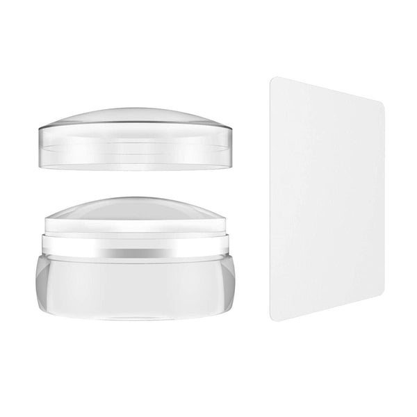1/2X Matte Nail Stamper Scraper Cap Silicone Jelly Nail Stamp Stamping Nail Tool