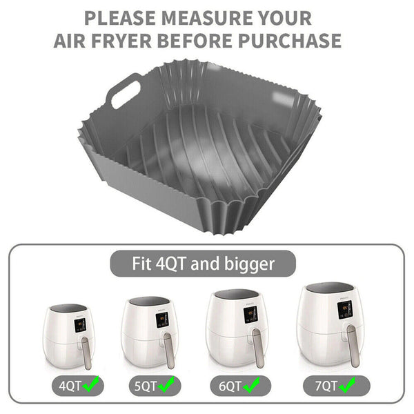 New Square Air Fryer Non-Stick Baking Tray Silicone Pot Basket Liner