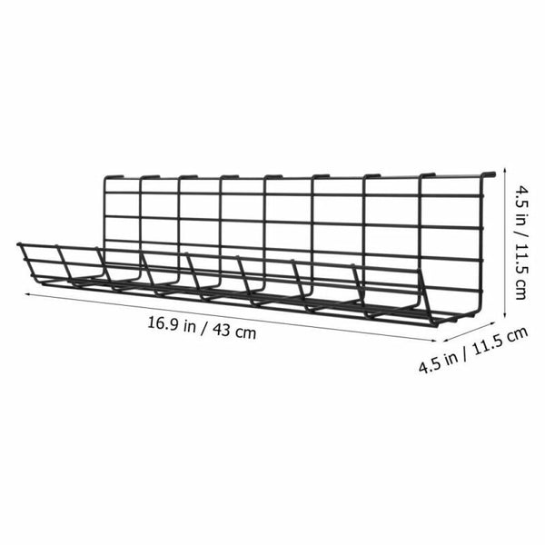 1-2X Under Cable Management Tray Under Desk Cable Organizer for Wire Management