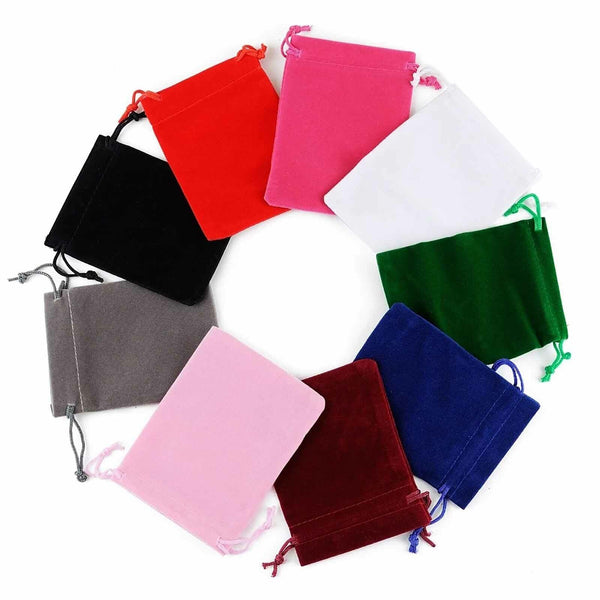 UP 100X Velvet Pouch Drawstring Bags Wedding Favour Gift Party Jewellery Packing