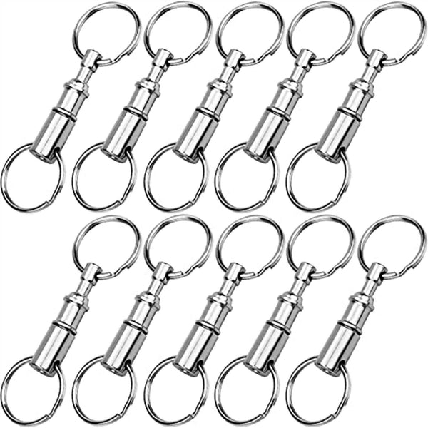 16PCS Detachable Quick Release Removable Keyring Keychain Key Ring Pull Apart AU