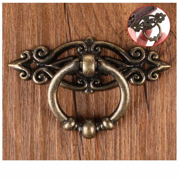 5PCS Vintage Handles Cabinet Drawer Cupboard Door Iron Knob Antique Brass Pull - Lets Party