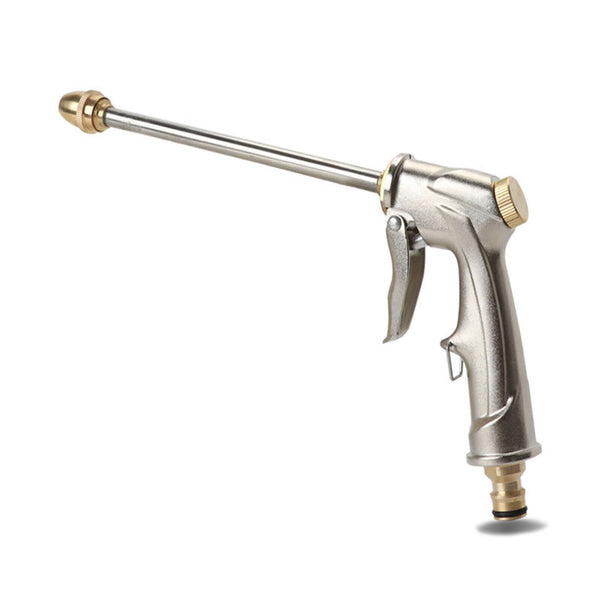High Pressure Water Spray Gun Brass Nozzle Garden Hose Pipe Lawn Car Wash Long