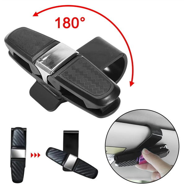 4pcs Car Glasses Holder Clip Case Sunglasses Eyeglasses Ticket Card Clip Holder