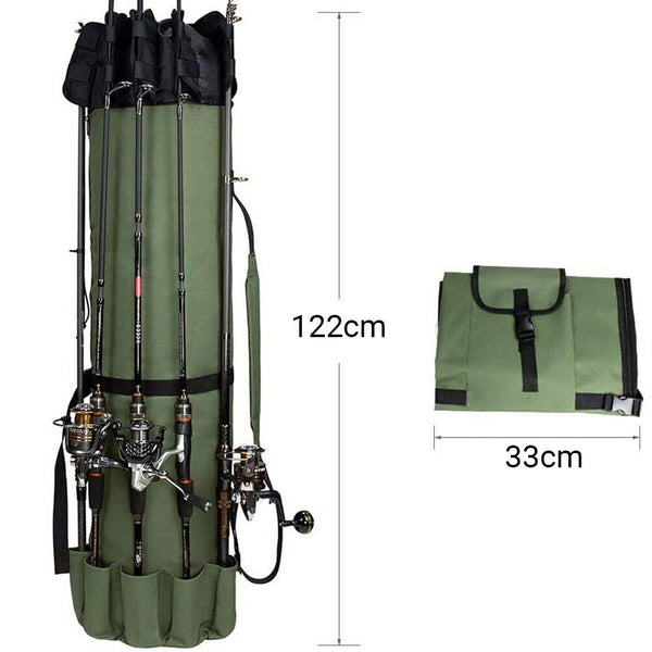 Fishing Bag Fishing Rod Bag Reel Case Carrier Holder Fishing Pole Storage AU