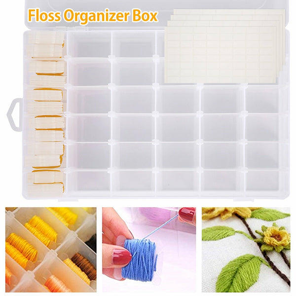 129Pcs Set Embroidery Floss Cross Stitch Organizer Storage Box Thread Bobbins AU