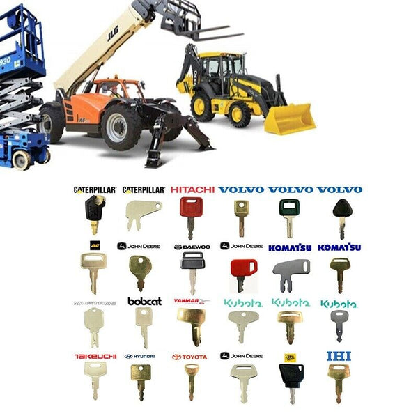 24 Heavy Equipment Construction Machines master Ignition Key Cat Volvo JCB Case