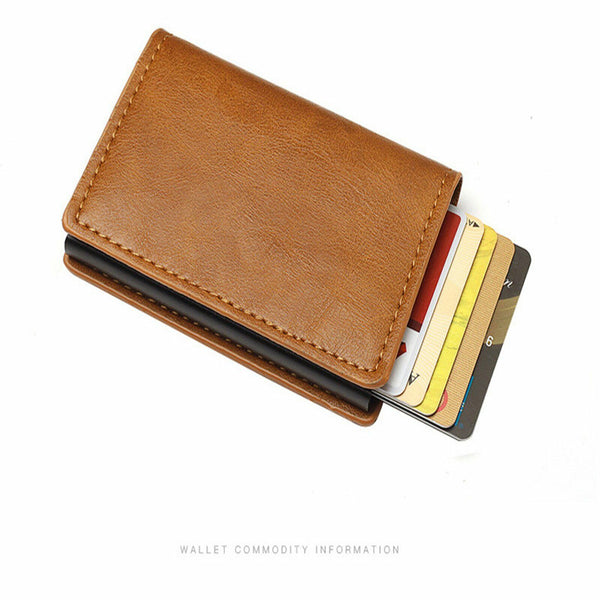 New Leather Credit Card Holder Men's Money cash Wallet Clip RFID Blocking Purse