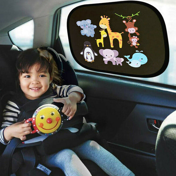 2X Animal Universal Car Side Window Sun Shade Visor UV Protector For Baby Kid AU