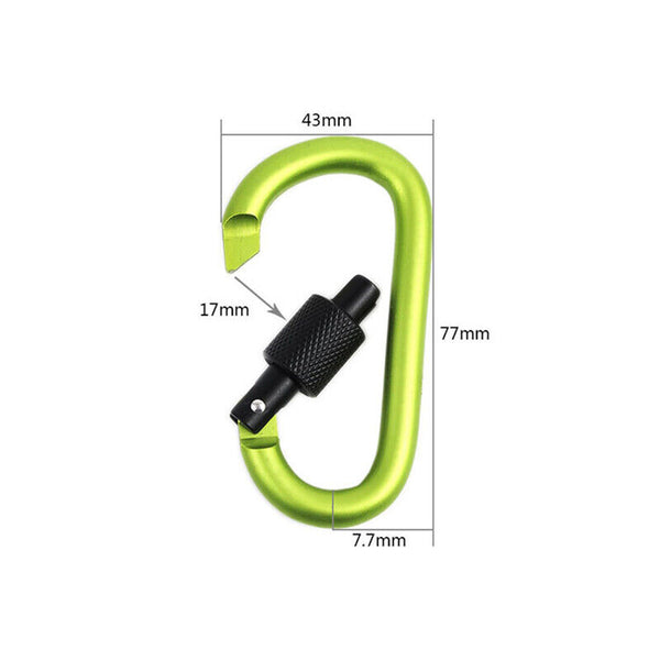 Aluminum Snap Hook Carabiner D-Ring Screw Key Chain Clip Lock Camping Keyring
