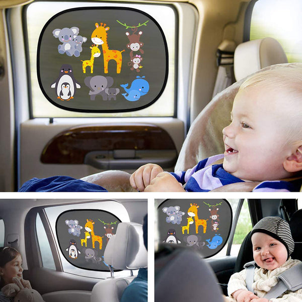 2X Animal Universal Car Side Window Sun Shade Visor UV Protector For Baby Kid AU