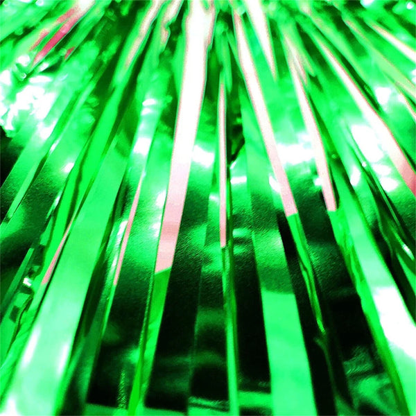 2X Metallic Tinsel Curtain Foil Fringe Backdrop For Dinosaur Safari Jungle Party
