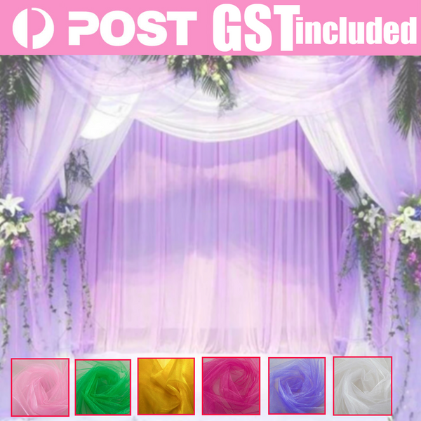 NEW Coloured Organza Table Runner Chair Sash Wedding Party Fabric 1.5x3M AU