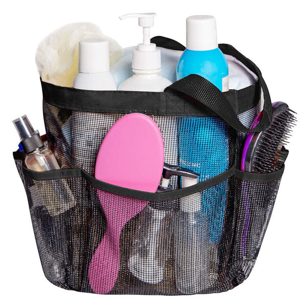 Mesh Shower Bag Caddy 8 Pocket Bathroom Tote Toiletry Bath Organizer Portable AU