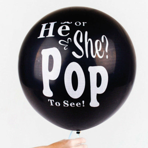 UP TO 2Set Gender Reveal Jumbo Baby Shower Balloon Confetti He or She Pop To See