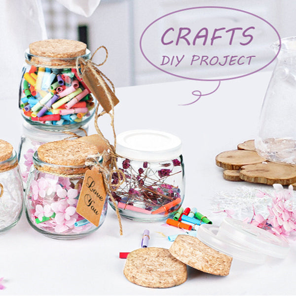 200ML Glass Favor Jar With Cork Lid DIY Wishing Wedding Decor Pudding Bottle Set