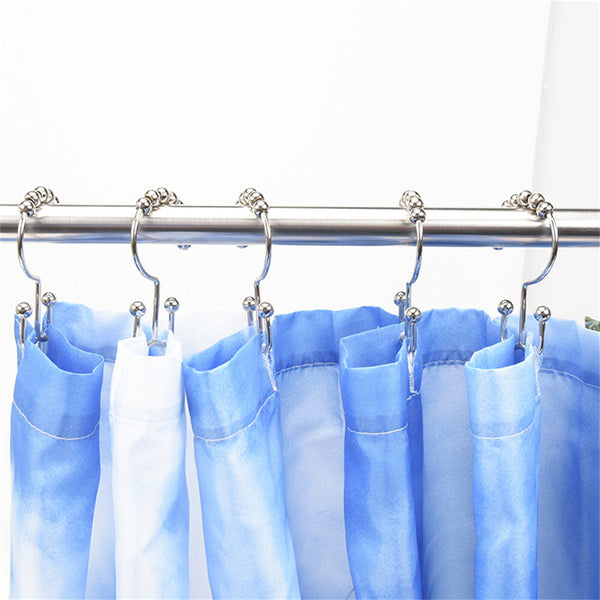 UP 120PCS Shower Curtain Hook Rust Shower Metal Double Glide Roller Shower Hooks