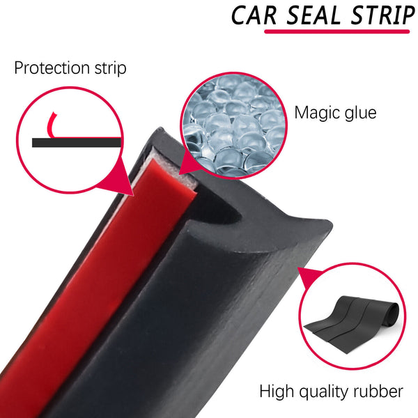 4M T Shape Universal Weather Seal Strip Car Hood Door Edge Trunk Trims Rubber AU