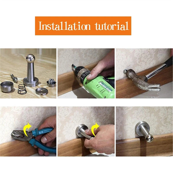 3/6/12PCS Stainless Steel Strong Magnetic Door Stop Stopper Holder Catch Suction
