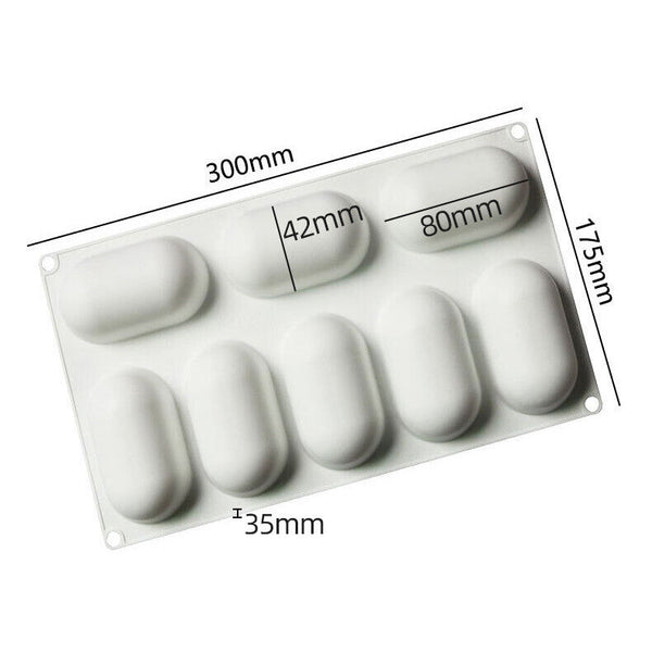 8 Holes Mousse Cake Flexible Silicone Mold Candy Chocolate Cake Jelly Mould AU