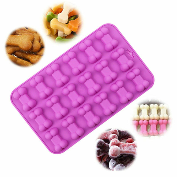 3PCS Silicone Puppy Dog Bone Baking Molds Ice Chocolate Biscuit Cookie Cake Mold