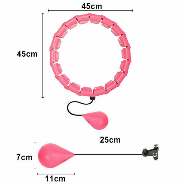 24 Knots Pink Smart Hula Hoop Fitness Detachable Hoops Weight AU Stock Hoola Hoops - Lets Party