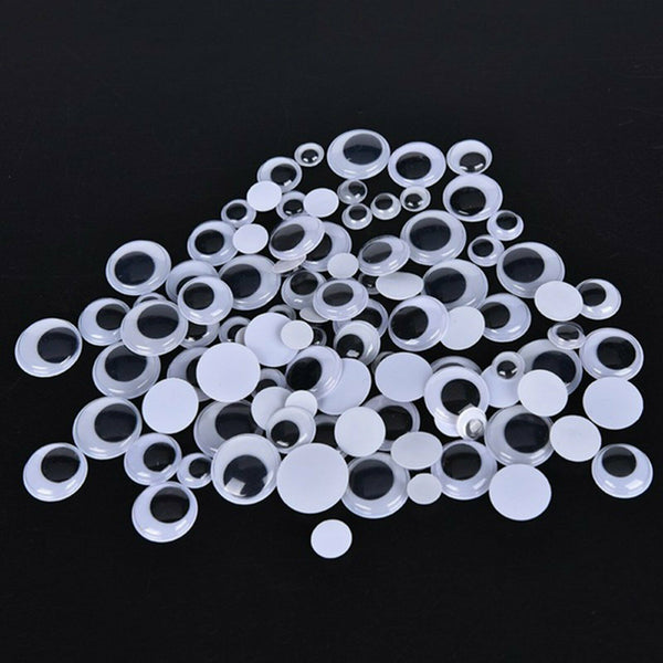 700x Google Googly Eyes Joggle Moveable Black Eye Wiggly Craft Stick On Adhesive - Lets Party