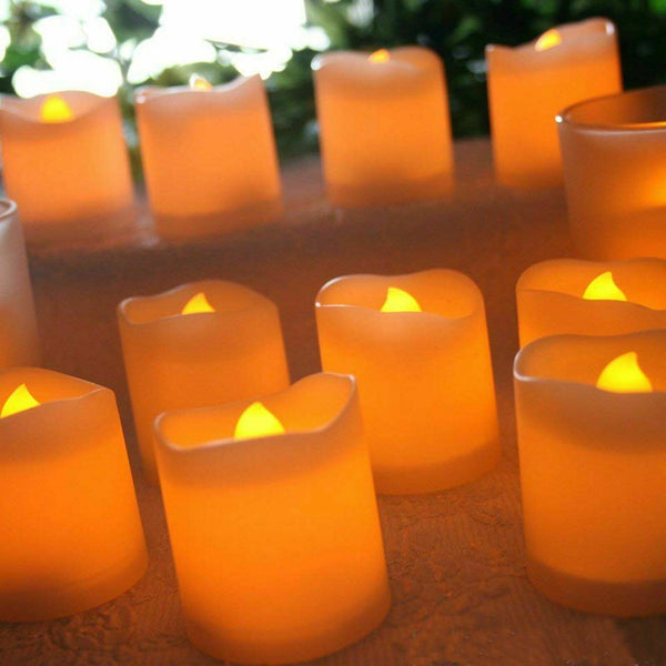 Candles Tealight Led Tea Light Flameless Flickering Wedding Battery Included - Lets Party