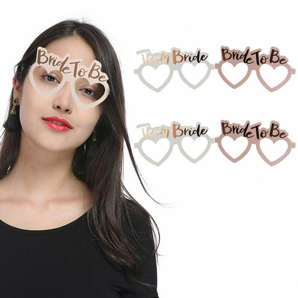 Team Bride To Be Paper Glasses Rose Gold Hens Night Party Bachelorett - Lets Party