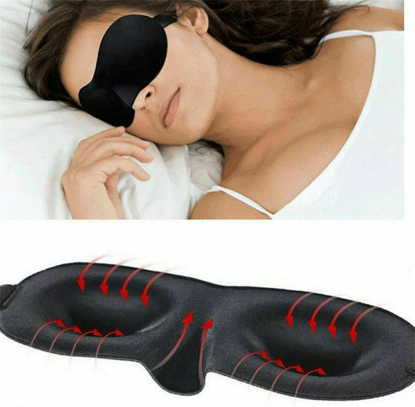 Travel Sleep Eye Mask Soft Memory Foam Padded Shade Cover Sleeping Blindfold - Lets Party