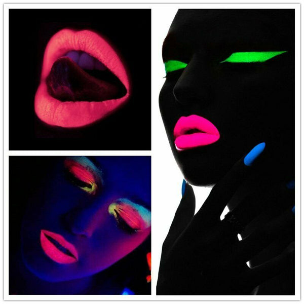 UV Neon Lipstick Fluorescent Glow Make Up Face Party Bright Fancy Dress Makeup - Lets Party