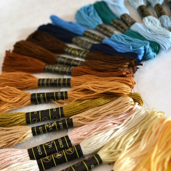 50 Colourful Egyptian Cross Stitch Cotton Sewing Skeins Embroidery Thread Floss - Lets Party