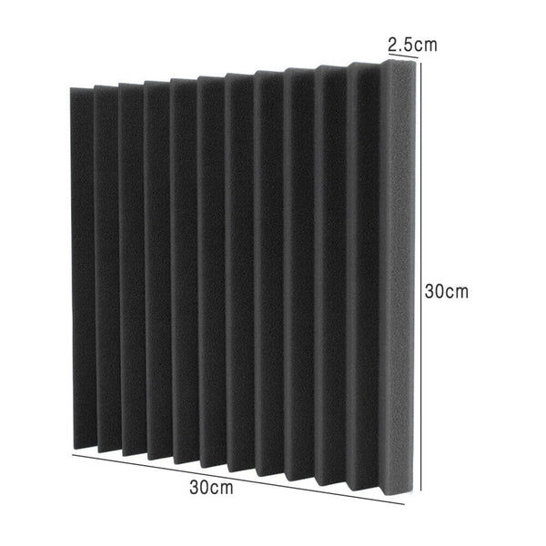 12PCS Studio Acoustic Foam Sound Absorption Proofing Tiles Panel Wedge - Lets Party