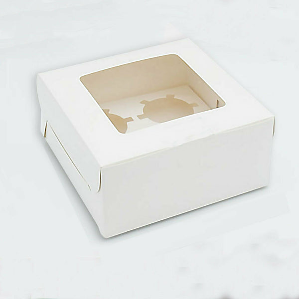 4 Holes Cupcake Boxes Clear Window Cupcake Display Boxes Muffin Cups - Lets Party