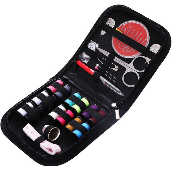 Portable Sewing Kit Home Travel Sewing Thread Needles Pins Measure Set With Case