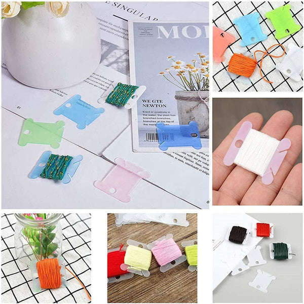 240pcs Cross Stitch Thread Winder Plastic Bobbins Embroidery Floss Craft Storage
